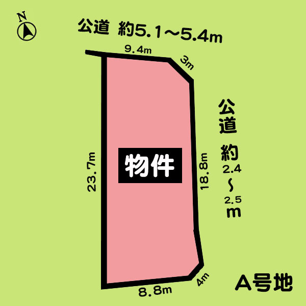 売土地　半田市栄町２丁目 　Ａ号地　全３区画
