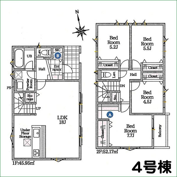 新築分譲住宅　半田市郷中町　４号棟　全４棟