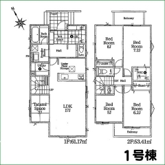 新築分譲住宅　半田市栄町3期　1号棟　全5棟